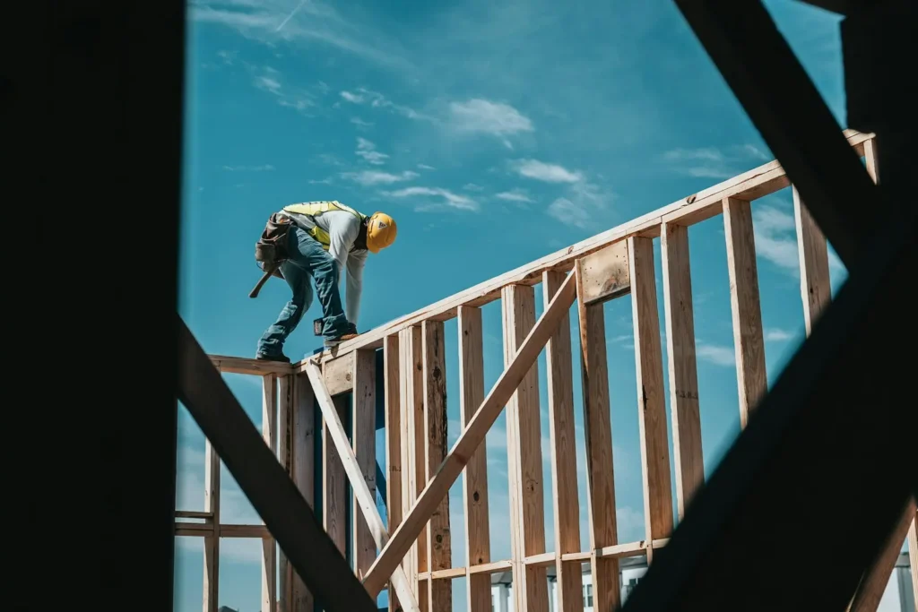 Carpenter framing new construction