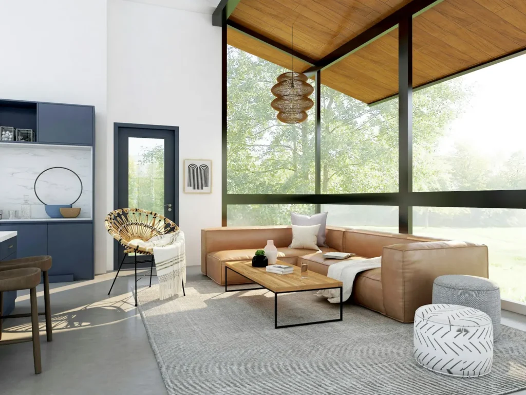 Covered patio with outdoor seating