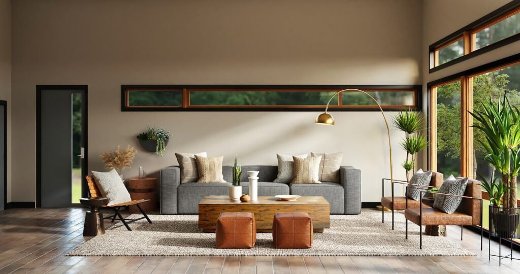 Renovated living room interior