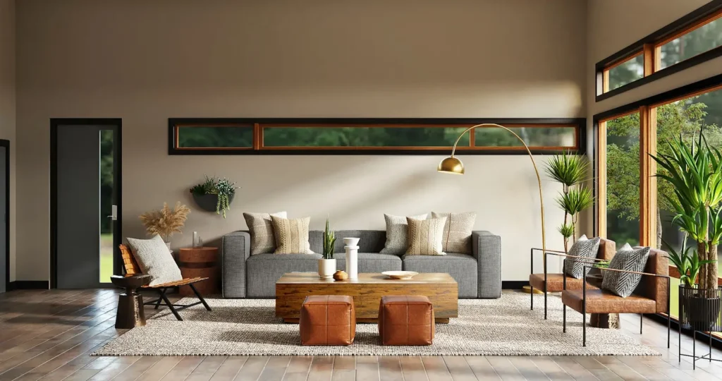 Renovated living room interior